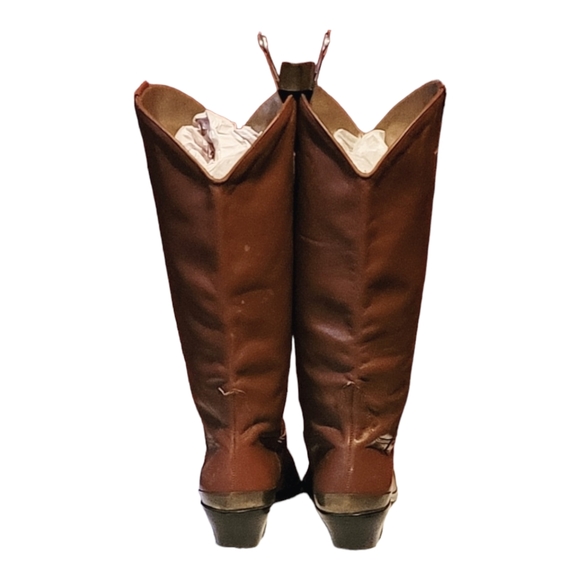 Women Vintage Leather Brown Western Style Boots By Catleia Size 8M - Picture 5 of 10